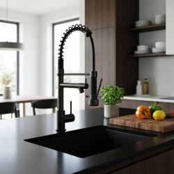 black-kitchen-faucet-modern-design-spray-function